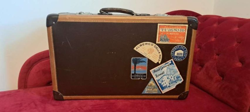 Vintage Suitcase with Stickers